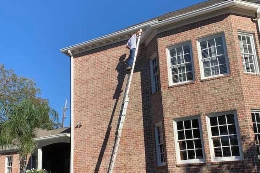 rodent control being done on a large home in the houston tx area