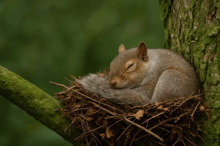 squirrel sleeping in a tree in Houston, Texas